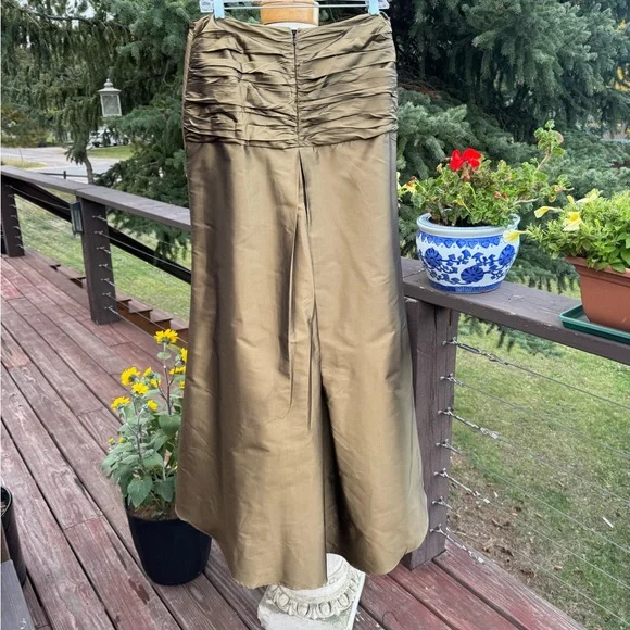 Worth 100% Bronze Silk Floor Length Skirt - Picture 2 of 7